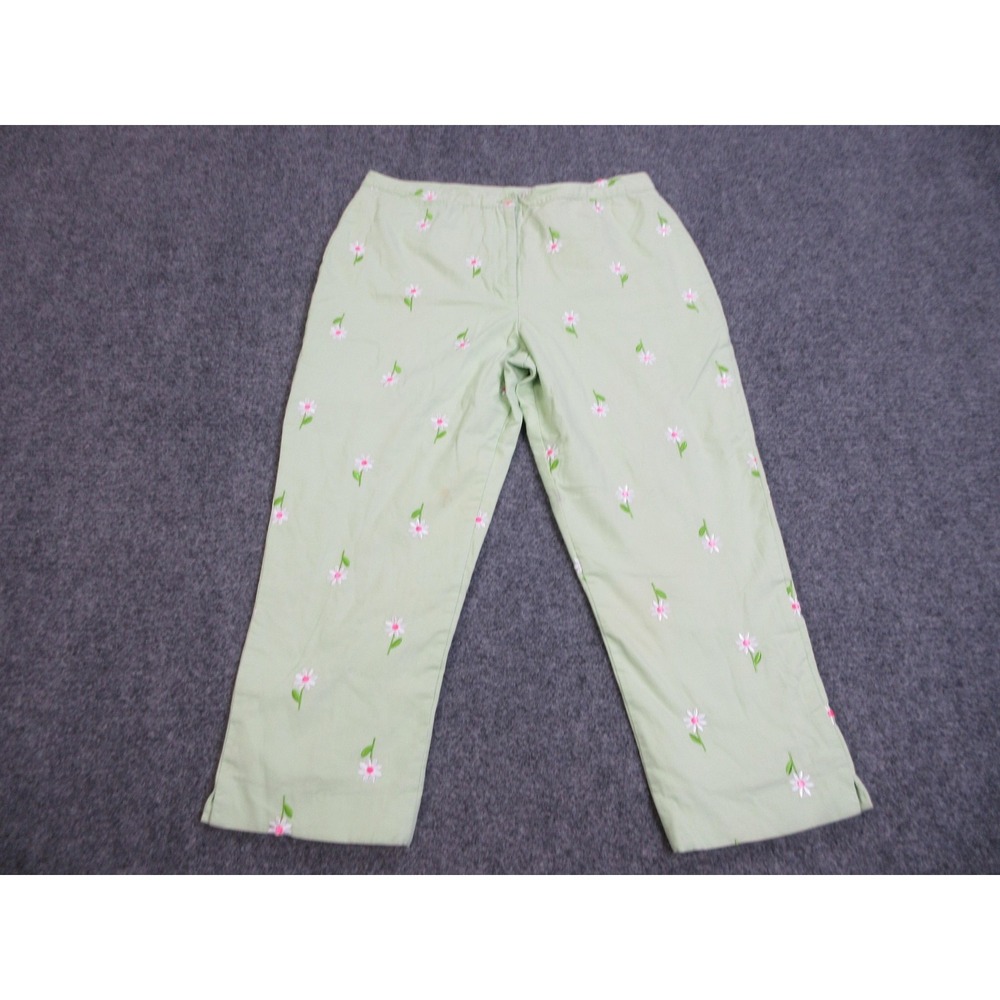 Vintage Lilly Pulitzer Pants‎ Womens 12 Floral Embroidered Daisy Classic Preppy